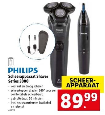 Lidl Philips Scheerapparaat Shaver Series 5000 aanbieding