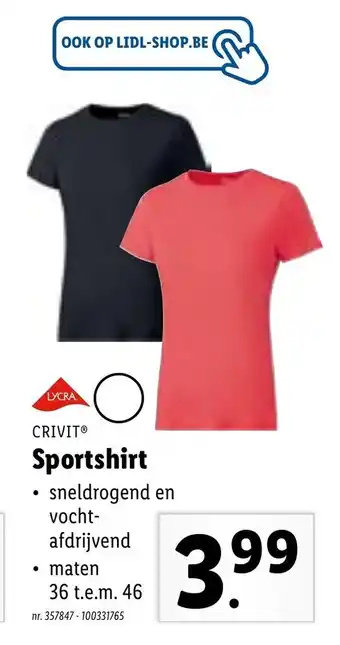 Lidl Sportshirt 36 t.e.m. 46 aanbieding
