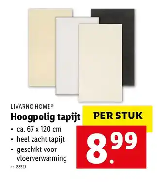 Lidl Hoogpolig tapijt 67x120 cm aanbieding