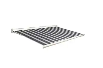 Makro Domasol Elektrische zonneluifel F10 300 x 250 cm blauw/crème gestreept aanbieding