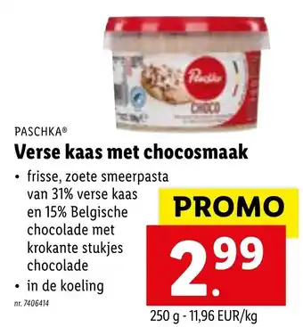Lidl Verse kaas met chocosmaak 250g aanbieding