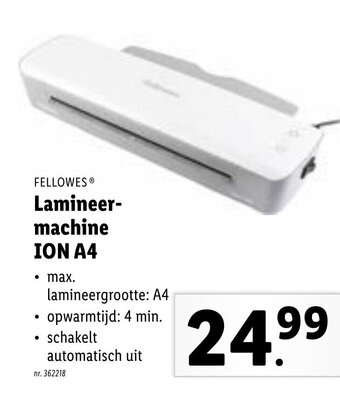 Lidl Lamineermachine ION A4 aanbieding