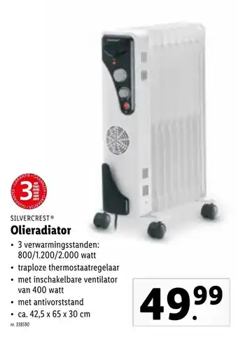 Lidl Olieradiator 400 watt aanbieding