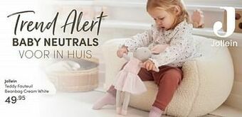 Baby & Tiener Jollein teddy fauteuil beanbag cream white aanbieding