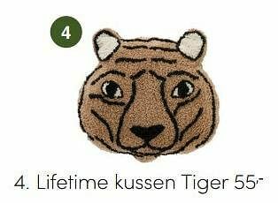 Baby & Tiener Lifetime kussen tiger aanbieding