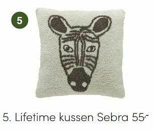 Baby & Tiener Lifetime kussen sebra aanbieding
