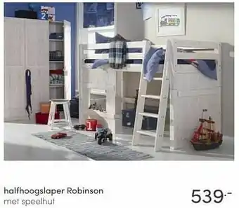 Baby & Tiener Halfhoogslaper robinson met speelhut aanbieding