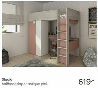 Baby & Tiener Studio halfhoogslaper antique pink aanbieding