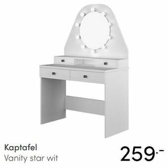Kaptafel vanity star wit