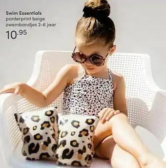 Baby & Tiener Swim essentials panterprint beige zwembandjes aanbieding