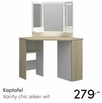 Baby & Tiener Kaptafel vanity chic eiken wit aanbieding