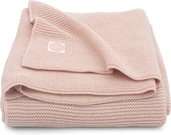 Bol.com Jollein baby deken ledikant basic knit 100x150cm - pale pink aanbieding