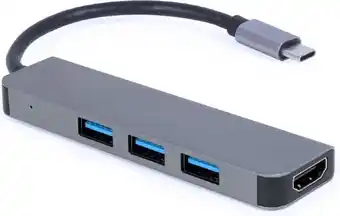 Cablexpert usb-c naar hdmi 4k 30hz en 3x usb-a adapter - 0,15 meter