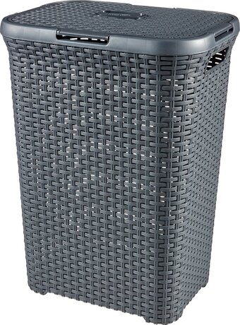 Bol.com Curver style wasmand met deksel - 60l - antraciet aanbieding