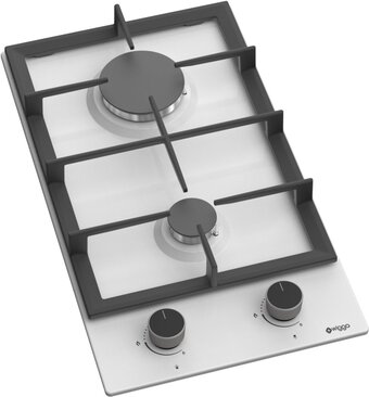 Bol.com Wiggo wh-g332rd(w)- inbouw gaskookplaat met wok - 30cm - wit aanbieding