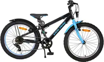 Volare rocky kinderfiets - 20 inch - blauw zwart - 95% afgemonteerd - 6 speed - prime collection