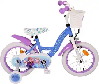 Bol.com Disney frozen 2 kinderfiets - meisjes - 14 inch - blauw/paars aanbieding