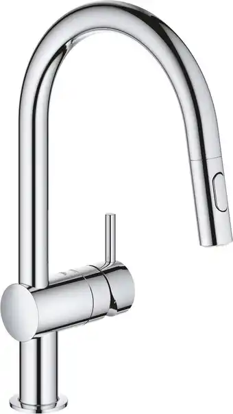 Bol.com Grohe minta keukenkraan - met uittrekbare handdouche - 2 straalsoorten - hoge draaibare uitloop - chroom aanbieding
