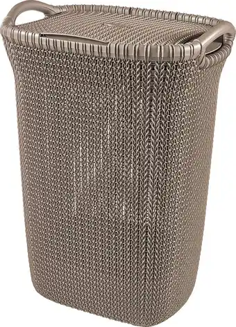 Bol.com Curver knit wasmand met deksel - 57l - bruin aanbieding