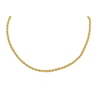 Bol.com Lucardi dames ketting koordschakel - 14 karaat goud - ketting - cadeau - 42 cm - geelgoud aanbieding