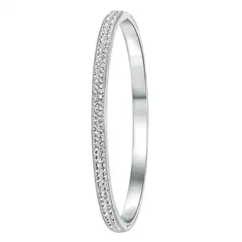 Lucardi dames armband bangle met kristal - staal - armband - cadeau - stijlvol - zilverkleurig