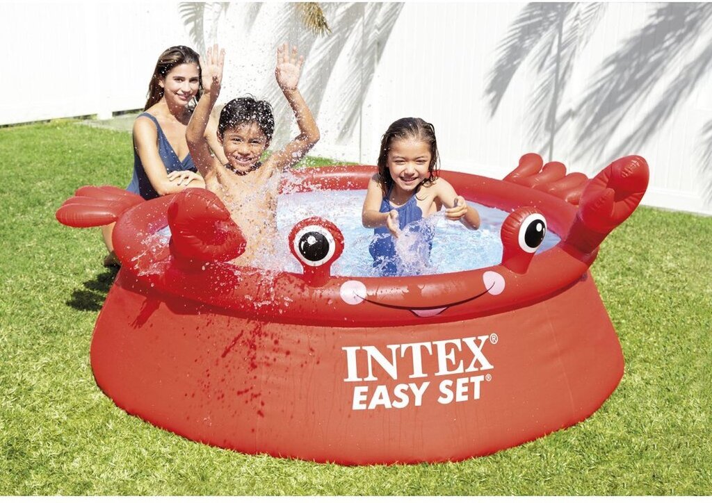Bol.com Intex opblaaszwembad happy crab 183 x 51 cm pvc rood aanbieding