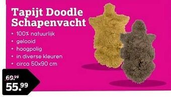 Leen Bakker Tapijt doodle schapenvacht aanbieding