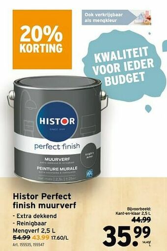 GAMMA Histor perfect finish muurverf aanbieding