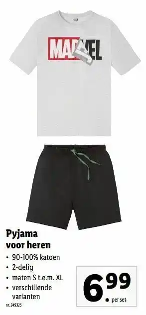 Lidl Pyjama voor heren aanbieding