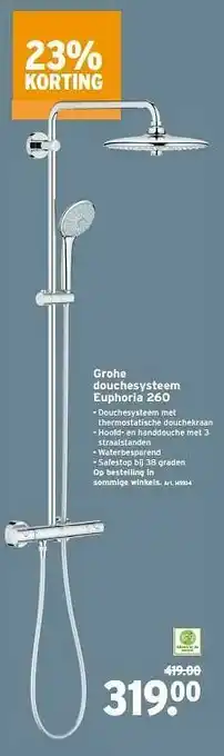 GAMMA Grohe douchesysteem euphoria 260 aanbieding