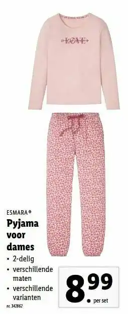 Lidl Pyjama voor dames aanbieding