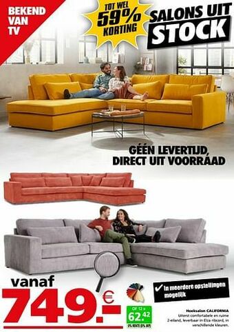 Seats and Sofas Hoeksalon california aanbieding