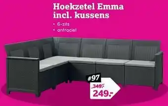 Hoekzetel emma incl. kussens