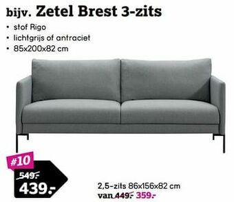 Leen Bakker Zetel brest 3-zits aanbieding