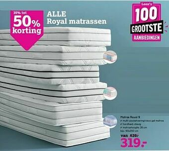 Leen Bakker Matras royal 9 aanbieding
