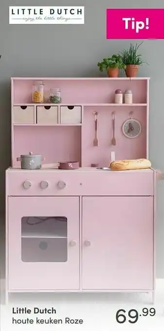 Little dutch houte keuken roze