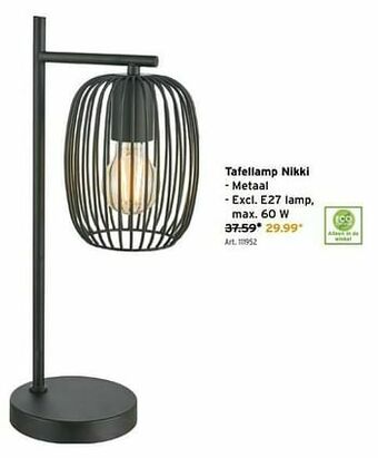 GAMMA Tafellamp nikki aanbieding