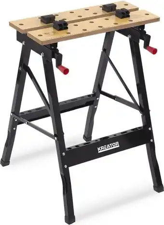 Bol.com Kreator krt672001 werkbank - verstelbare werkbreedte - opvouwbaar - tot 100 kg - mdf werkplaat aanbieding