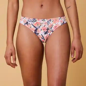 Decathlon Bikinibroekje voor dames hoog uitgesneden floral wit aanbieding