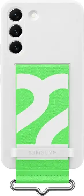 Bol.com Siliconen hoesje met strap - samsung galaxy s22 - wit aanbieding