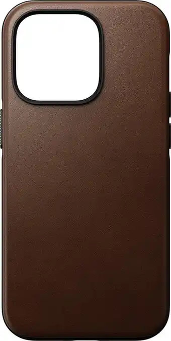 Bol.com Nomad modern leather case - geschikt voor iphone 14 pro - gemaakt van echt leder - geschikt voor magsafe & draadloos laden - aanbieding