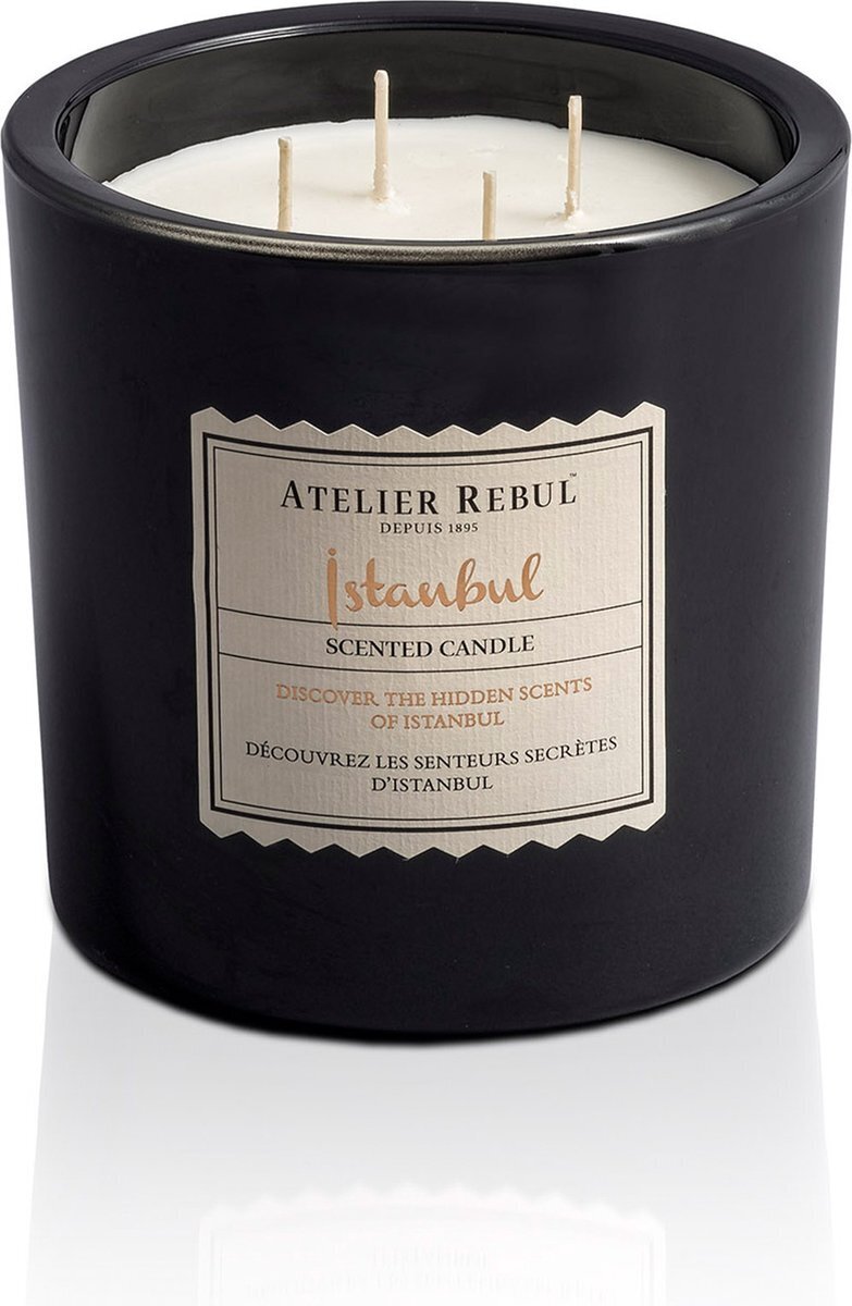 Bol.com Atelier rebul istanbul geurkaars 950 g - 135 branduren - 4 wieken - sojawas aanbieding