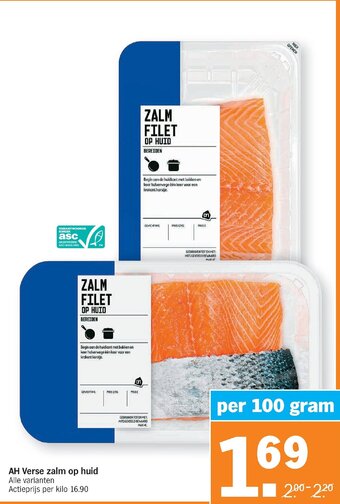 Albert Heijn AH Verse zalm op huid aanbieding