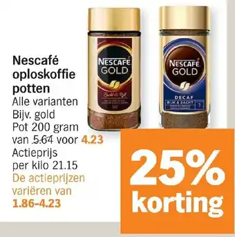 Albert Heijn Nescafe oploskoffie potten aanbieding