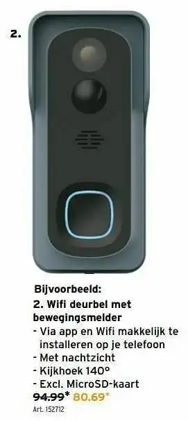GAMMA Wifi deurbel met bewegingsmelder aanbieding