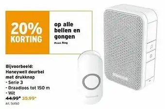 GAMMA Honeywell deurbel met drukknop aanbieding