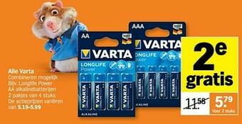 Albert Heijn Longlife power aa alkalinebatterijen aanbieding