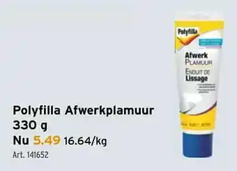 Polyfilla afwerkplamuur