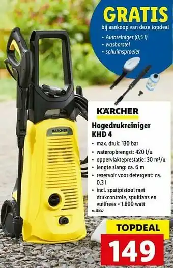 Lidl Kärcher hogedrukreiniger khd 4 aanbieding