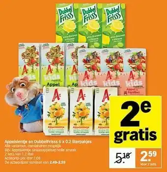 Albert Heijn Appelsientje sinaasappelsap volle smaak aanbieding